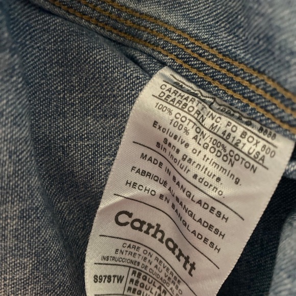 Carhartt Blue Heavy Denim Button Down Shirt Men’s Size 2XL(See Photos For Flaws) - Picture 7 of 7